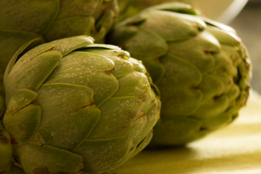 artichokes on the table
