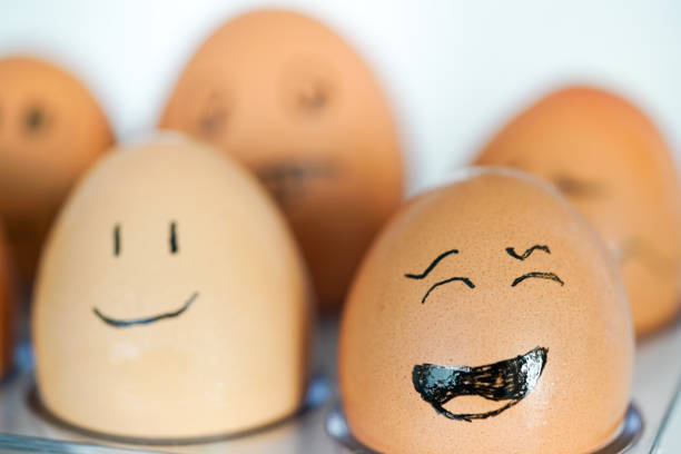 Funny Eggs in Straw
