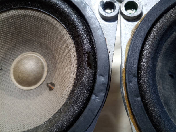 istock Medium frequency speakers 20gds-3. Soviet vintage acoustics, elements of a music column. 1225447208