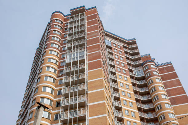 istock Simple multi-storey building on the street the Cossack mountain 1225451407