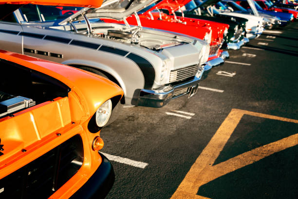 istock Classic cars display 1225463459