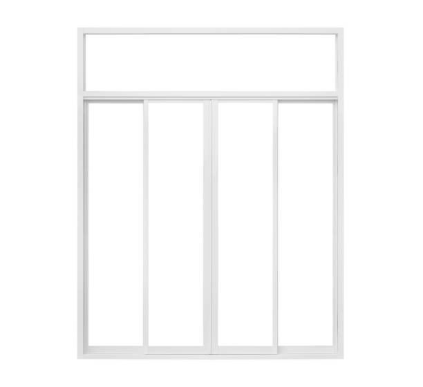istock Real modern house window frame isolated on white background 1225469579