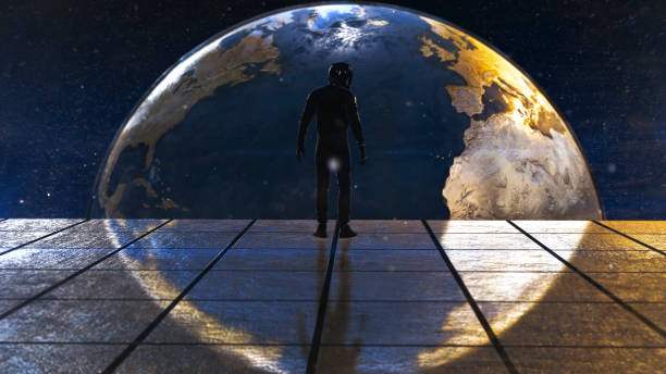 istock racing pilot astronaut looking at space land planning future, what's going on and global network concept 1225469754
