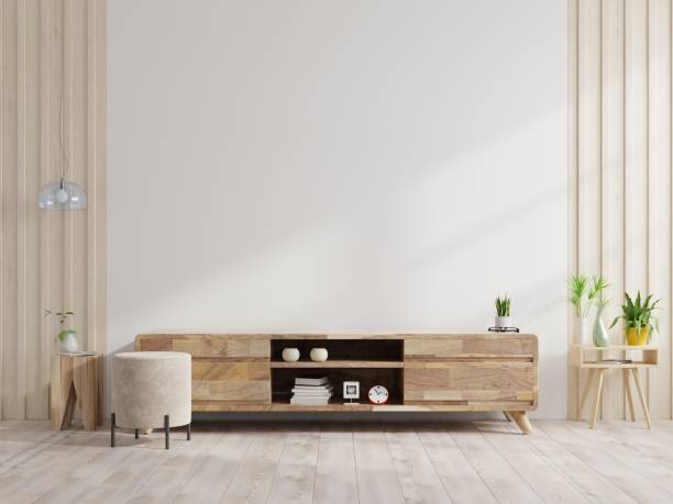 istock Cabinet mockup in modern empty room,white wall. 1225470376