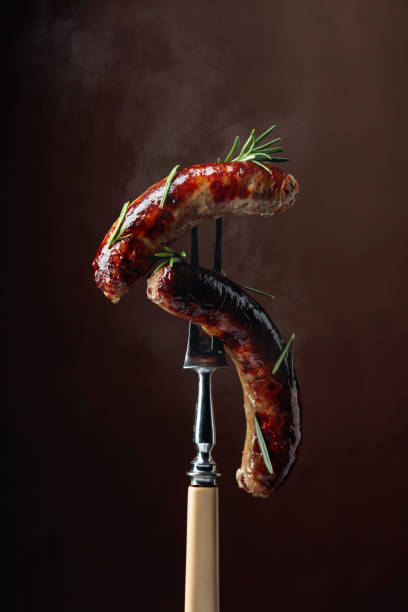 istock Grilled Bavarian sausages with rosemary. 1225472491