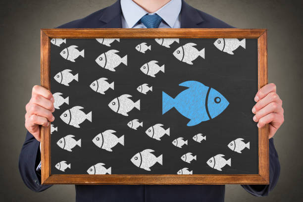 istock Going Your Own Way with Fishes on Blackboard Background 1225472642