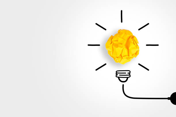 istock Creative Idea Concepts with Light Bulb Crumpled Paper on White Background 1225472698