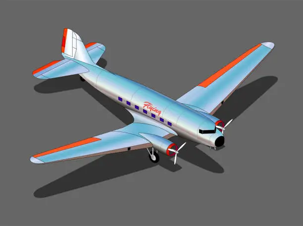 Vector illustration of historic commercial airplane