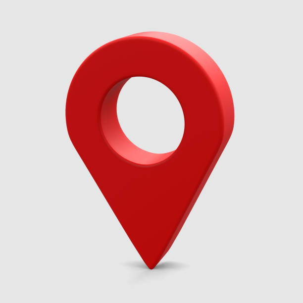 istock 3d illustration of google pin isolated on white background, location symbol icon 1225472829