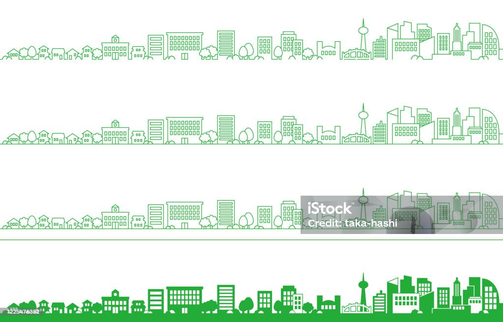 Bakgrundillustration av en enkel stadsbild - Royaltyfri Storstad vektorgrafik