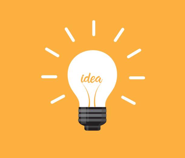 ilustrações de stock, clip art, desenhos animados e ícones de creative idea and light bulb icon in flat design. - light bulb replace lighting equipment changing form