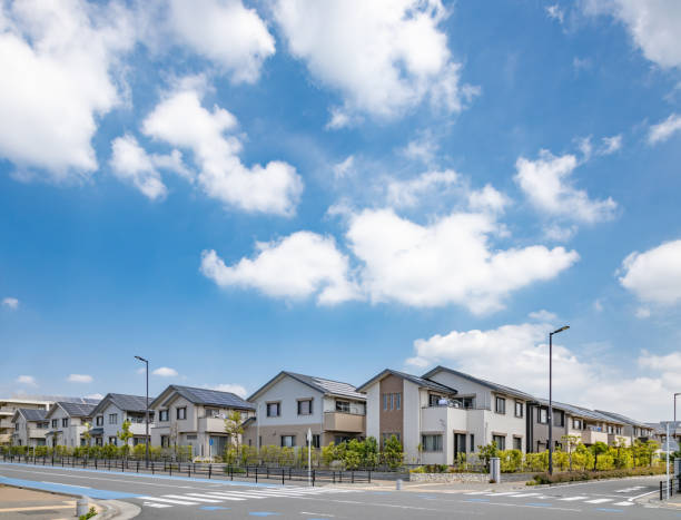 istock Residential area with solar power 1225477560