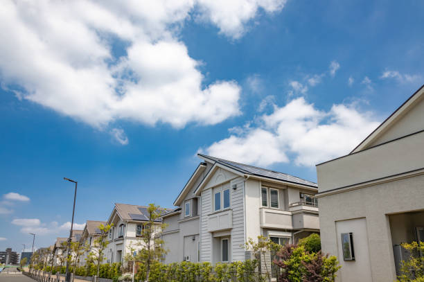 istock Residential area with solar power 1225477585