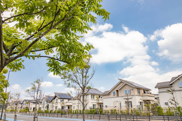 istock Residential area with solar power 1225477736