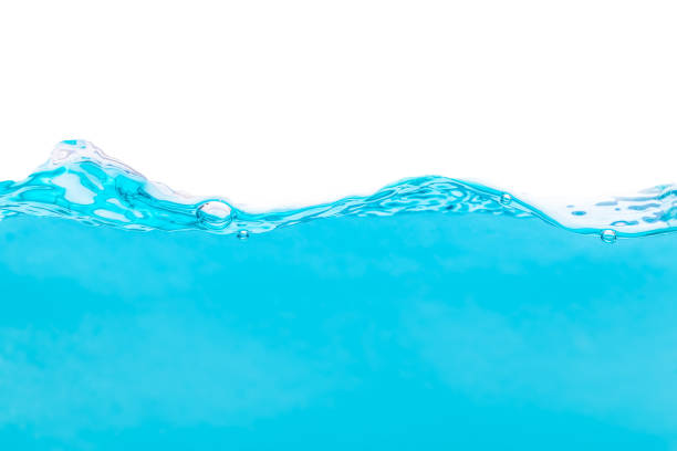 istock the Close up blue Water splash with bubbles on white background 1225489667