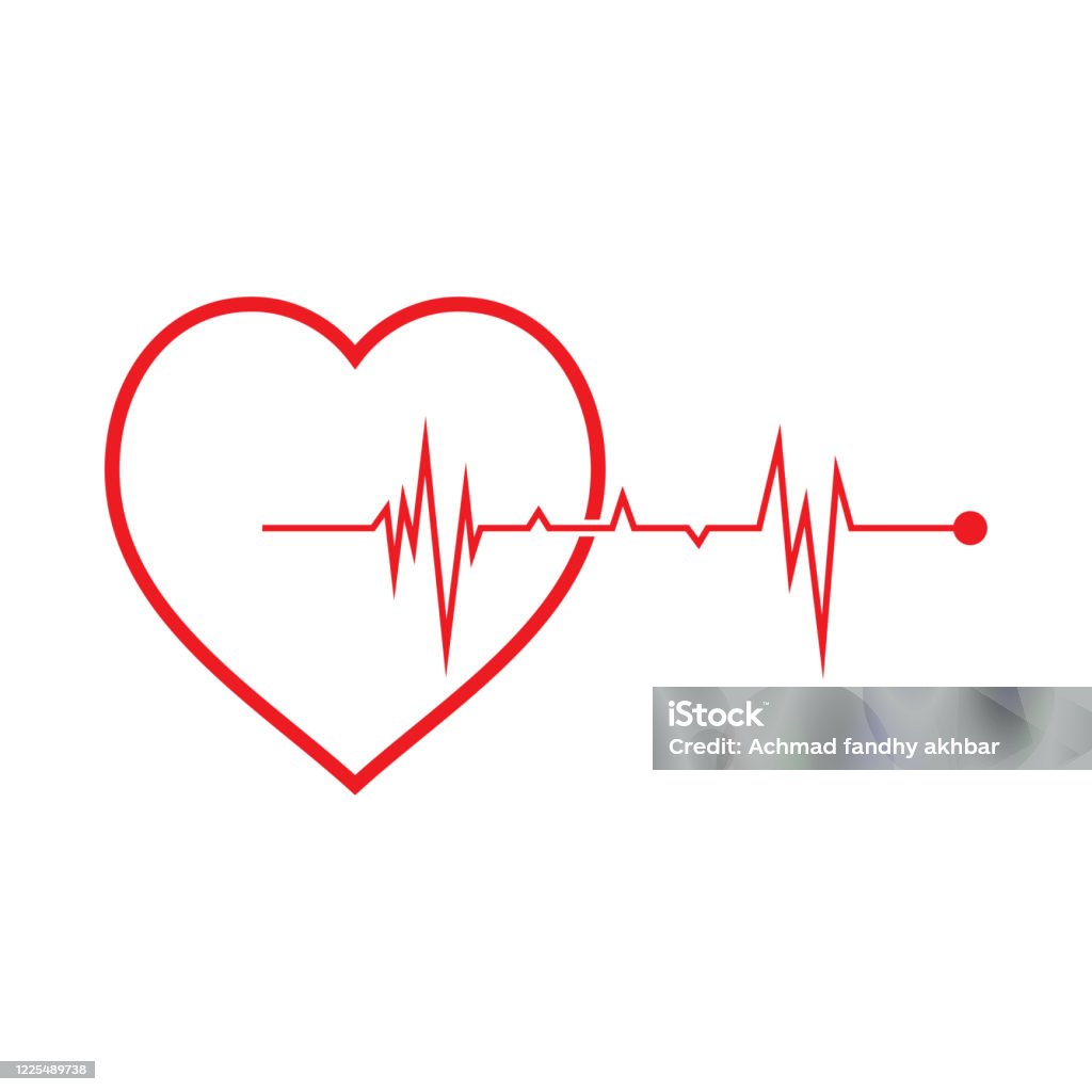 Pulse Heart Beat Symbol Vector Image Stock Illustration - Download ...