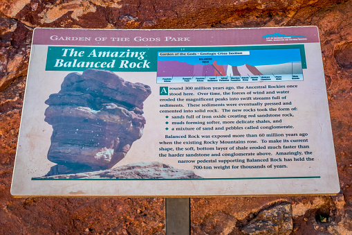 Colorado Springs, CO, USA - Sept 29, 2019: The Amazing Balanced Rock