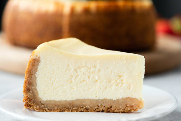 Classical Cheesecake On Plate Classical Cheesecake On Plate Closeup View. New York Cheesecake torte photos stock pictures, royalty-free photos & images