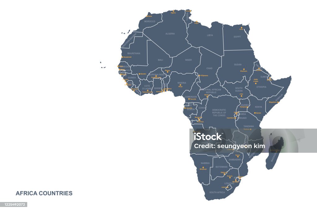 Bản Đồ Châu Phi Bản Đồ Vector Các Nước Châu Phi Hình Minh Họa Sẵn Có - Tải  Xuống Hình Ảnh Ngay Bây Giờ - Angola, Biên Giới, Biển - Istock
