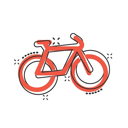 Bicycle Icon In Comic Style Bike Cartoon Vector Illustration On White  Isolated Background Cycle Travel Splash Effect Business Concept Stock  Illustration - Download Image Now - iStock
