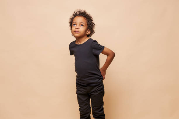 portrait of little black boy isolated