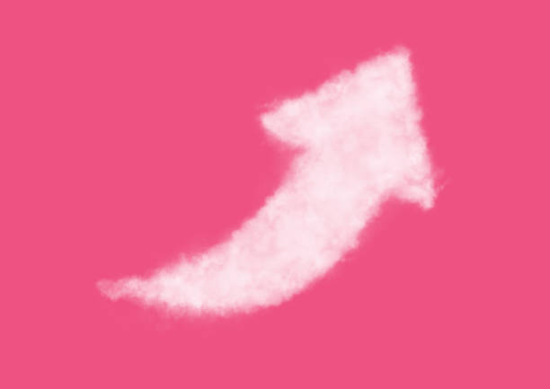 Isolated arrow cloud floating on a pink background