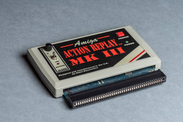 Gothenburg , Sweden – August 2019: Action Replay mk III expansion board for Commodore Amiga 500 computer.