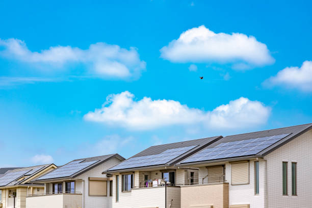 istock Residential area with solar power 1225507537