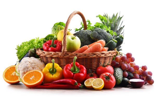 istock Composition with assorted organic vegetables and fruits 1225510662
