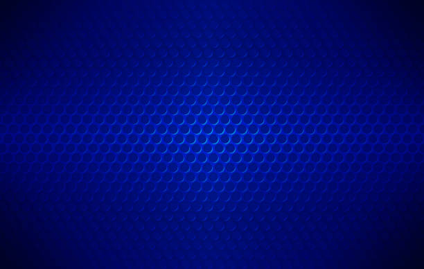 istock Navy blue shade metallic plate with circle mesh, design for business presentations, flyers, posters, banner, brochure. 1225512055