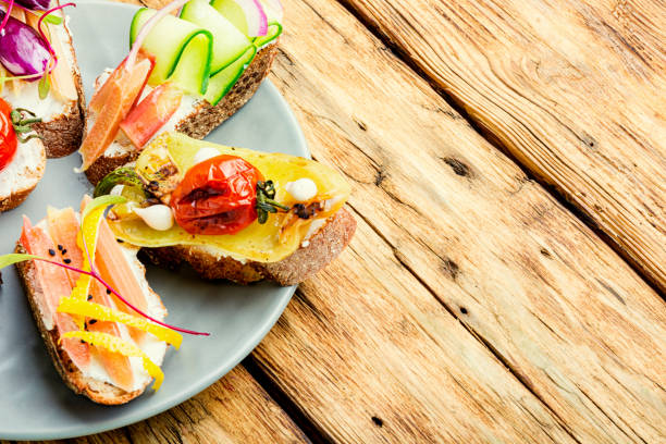 istock Bruschetta with grilled vegetables. 1225513285