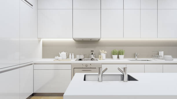 istock Cabinet of modern kitchen in luxury house. 1225516238