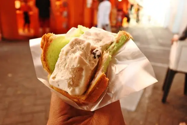 Photo of Ice Cream Sandwich is a popular street snack in singapore