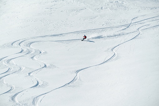 Freeride in Gudauri Georgia caucasus resort snowboarder skier