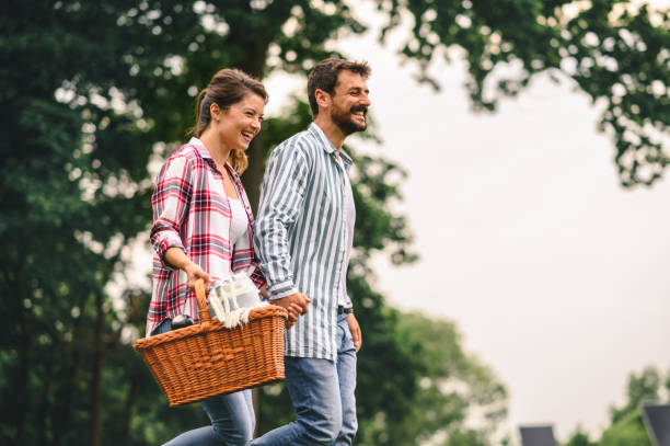 istock Couple going on a picnic in nature 1225528970