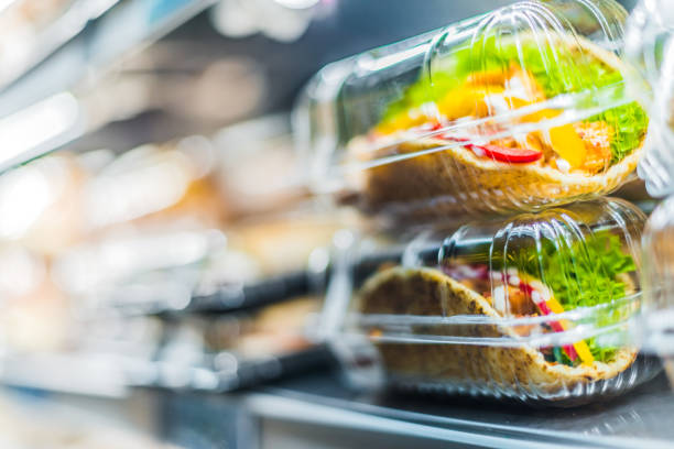 istock Chicken with pita sandwiches in a commercial refrigerator 1225533367