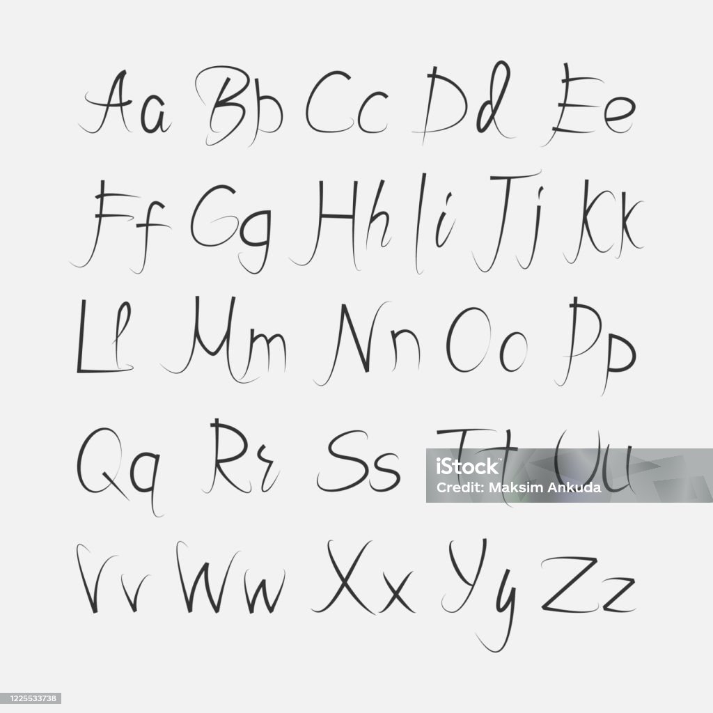 Hình Ảnh Vector Của Bảng Chữ Cái Phông Chữ Viết Tay Hình minh họa ...