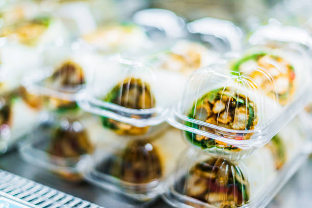 istock Pre-packaged sandwiches displayed in a commercial refrigerator 1225535040