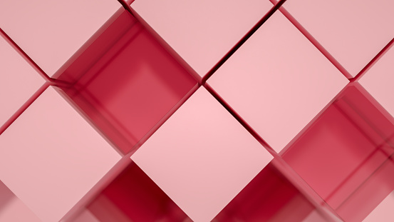 3d rendering of abstract transparent cubes technology background.