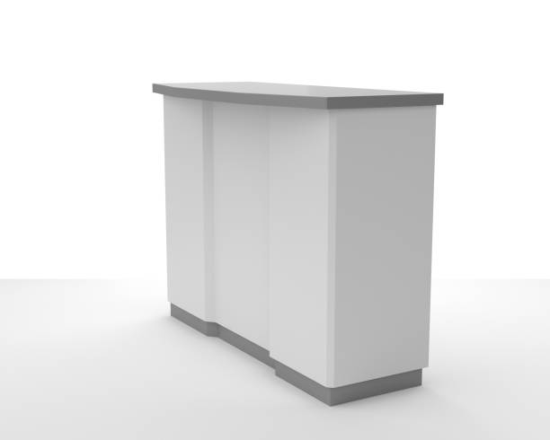 istock Counter for reception and helping service stand 1225538743