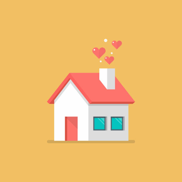 House icon with hearts vector art illustration