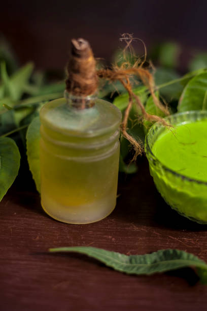 istock All scalp related problems solution lotion or shampoo in a glass bowl consisting of some neem leaves, fenugreek seeds and olive oil. Shot of fresh leaves of Neem tree,fenugreek seeds,pack,& olive oil. 1225544227