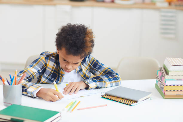 istock African-American Boy Studying at Home 1225545075