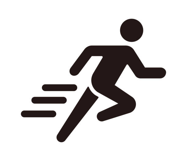 illustrazioni stock, clip art, cartoni animati e icone di tendenza di illustrazione dell'icona run, sport, exercise vector - gara sportiva immagine