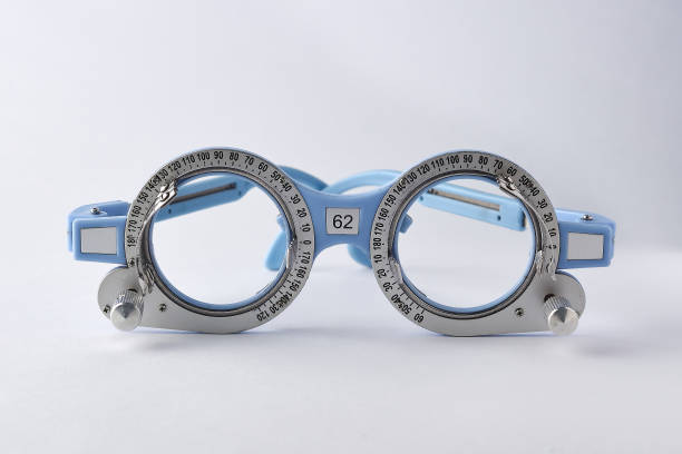 istock Optometrist equipment for eye test with optical instrument 1225550153