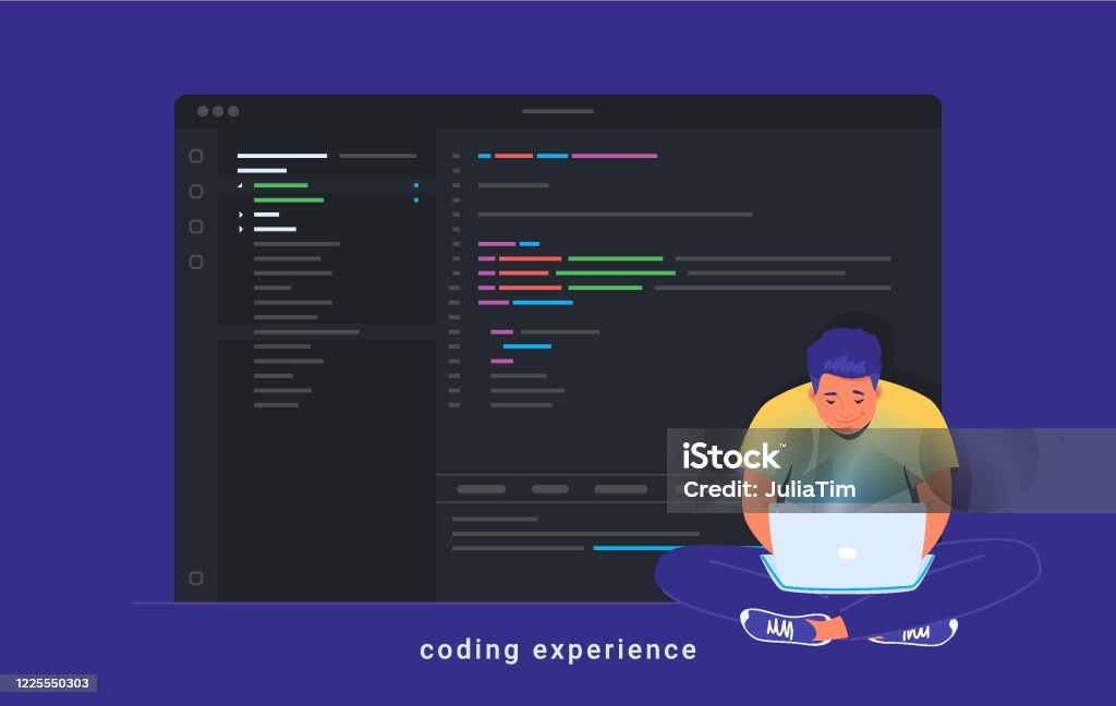 Coding Experience And Software Development Stock Illustration ...