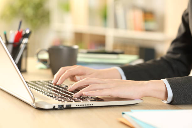 istock Entrepreneur hands typing on laptop at homeoffice 1225551221