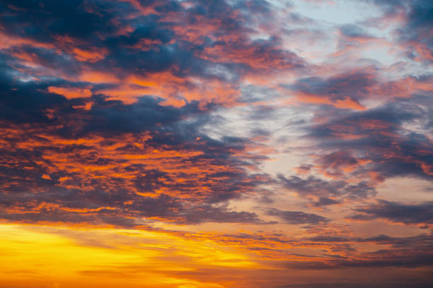 istock Bright orange sky and light of the sun 1225554738