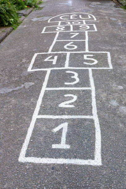 istock classic children's game known as hopscotch 1225555880