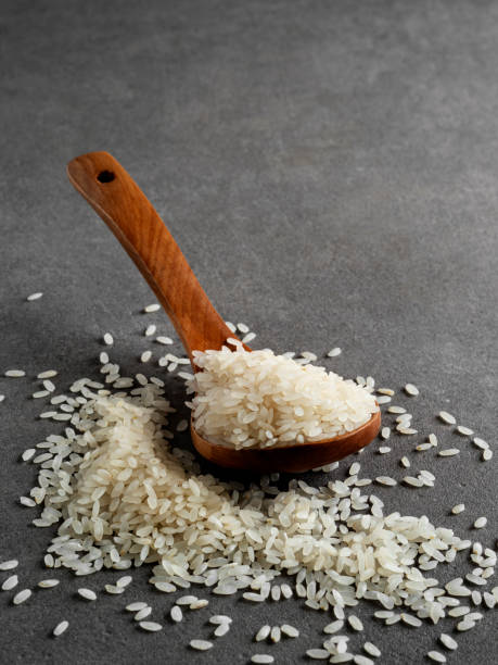 istock Rice grains, Basmati rice, Rice with a spoon, 1225556242